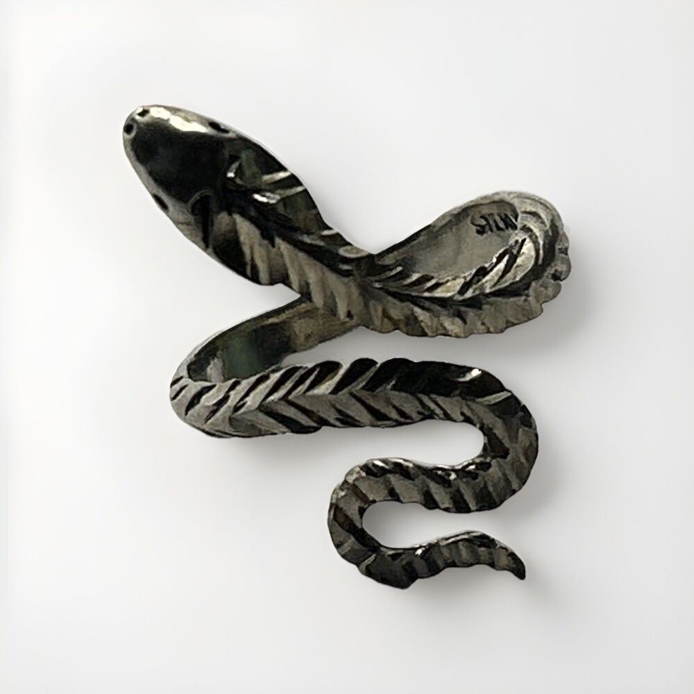 Vintage Handmade Sterling Silver Snake Wrap Ring size 5.5